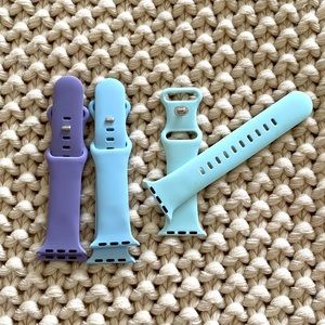 Apple watch bands - 3 pack- purple, light blue, turquoise